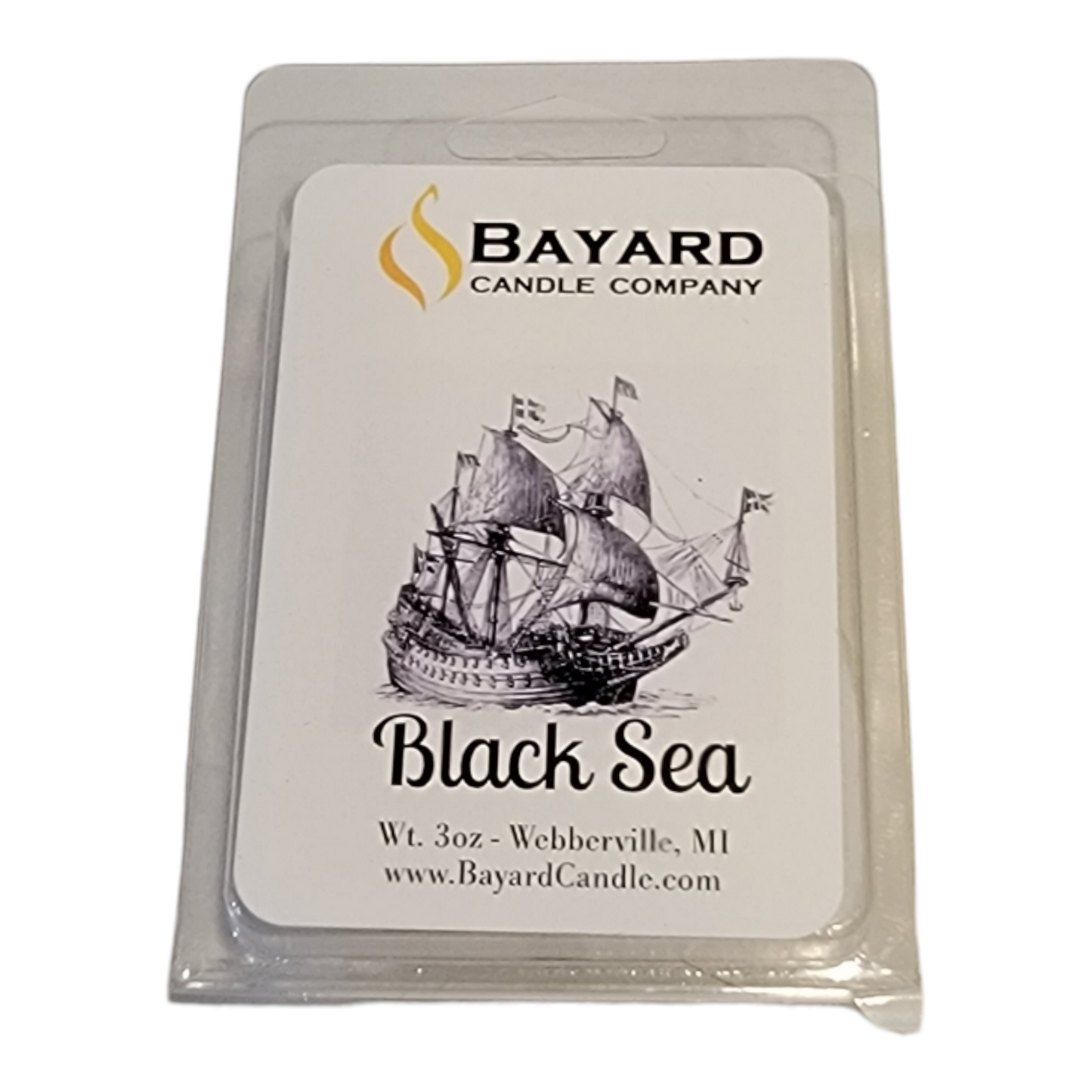 Black Sea Soy Wax Melt on white background