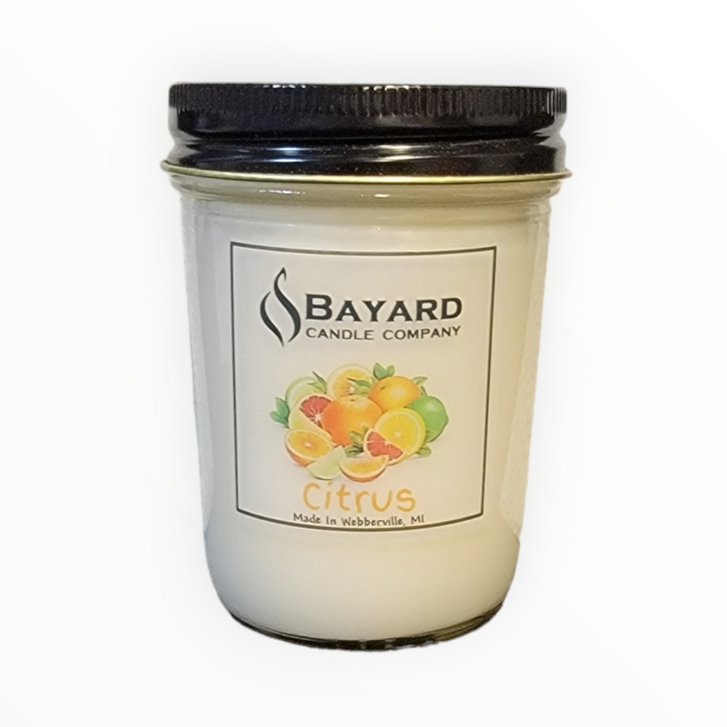 Citrus soy Wax Candle on a white background 