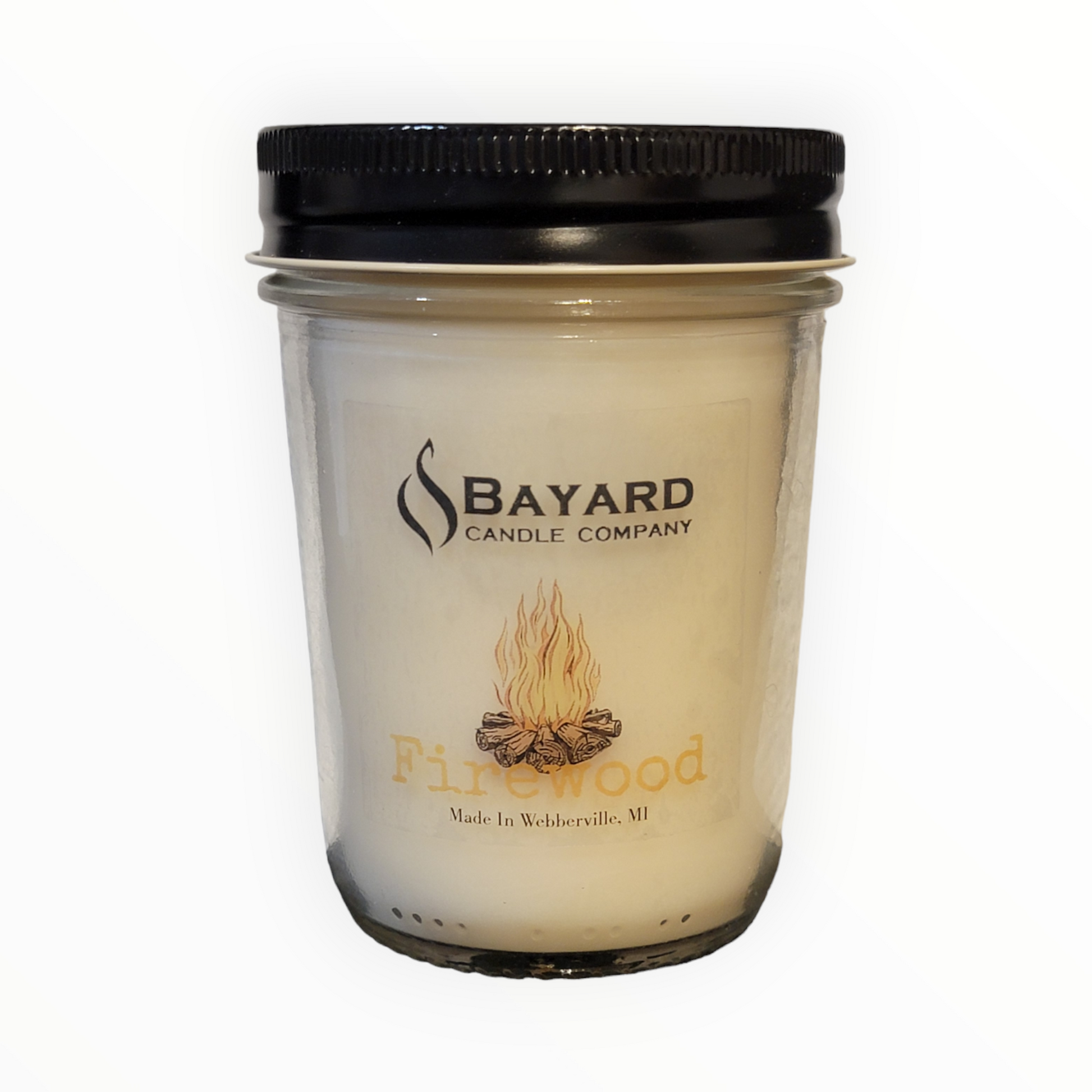 Firewood Soy Candle on white background