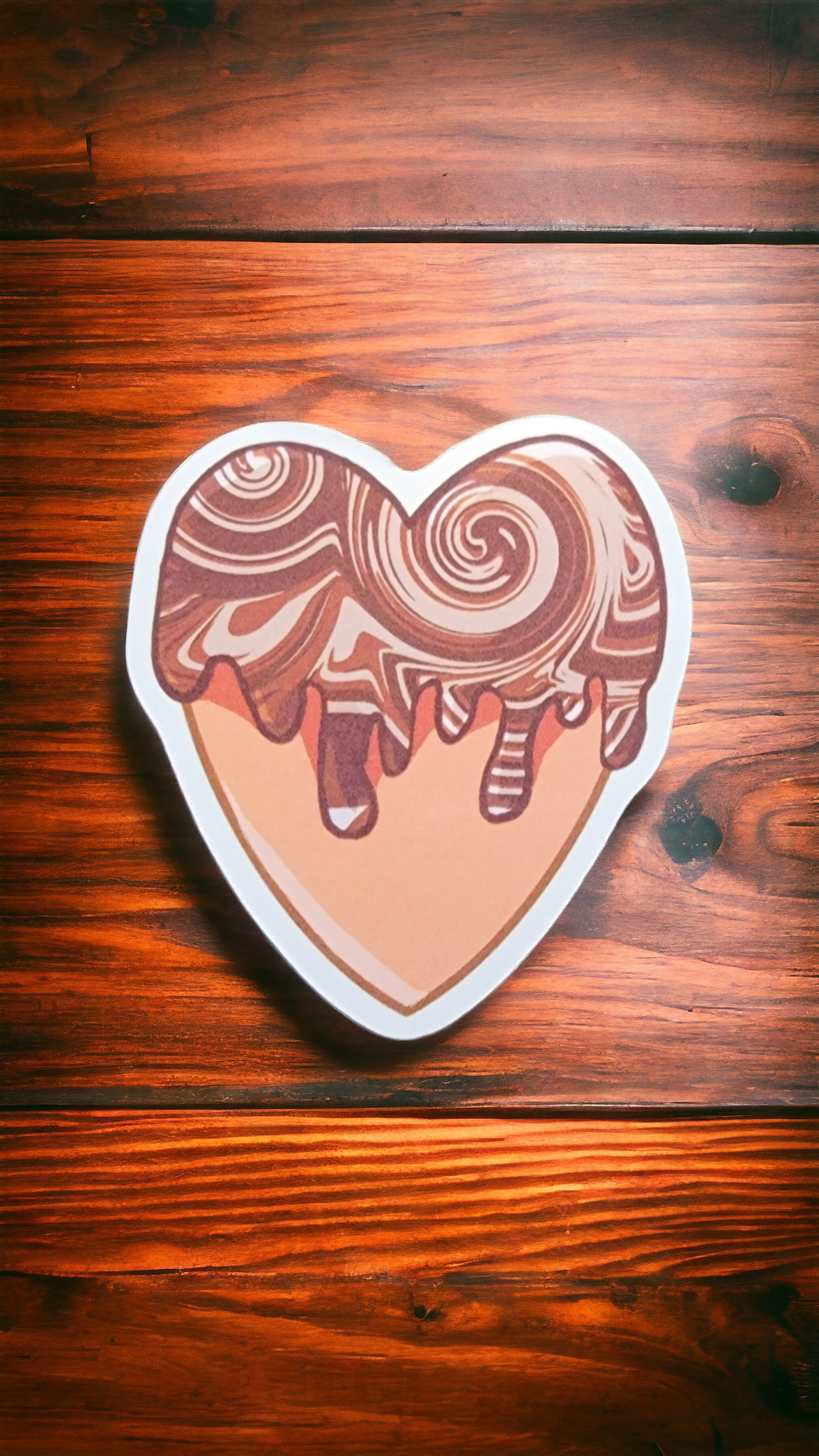 Chocolate Swirl Heart Sticker