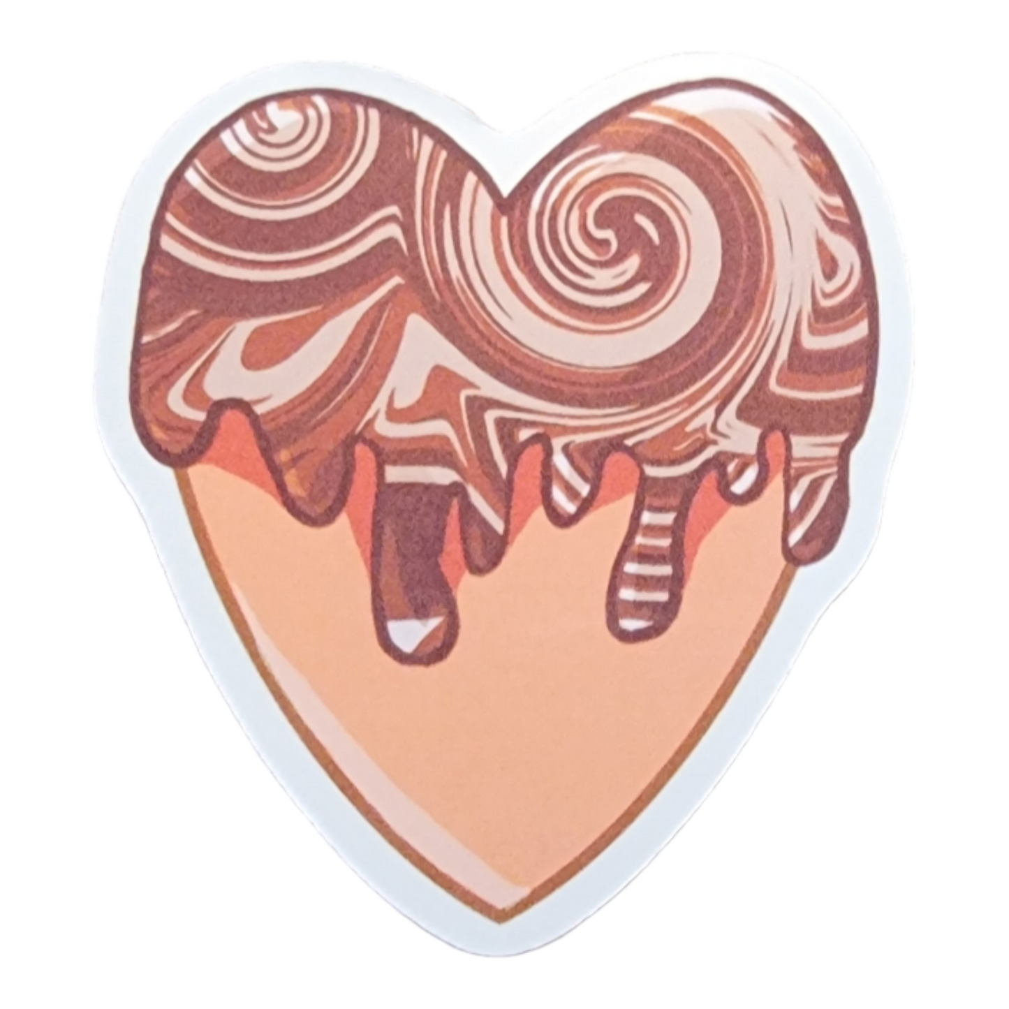 Chocolate Swirl Heart Sticker