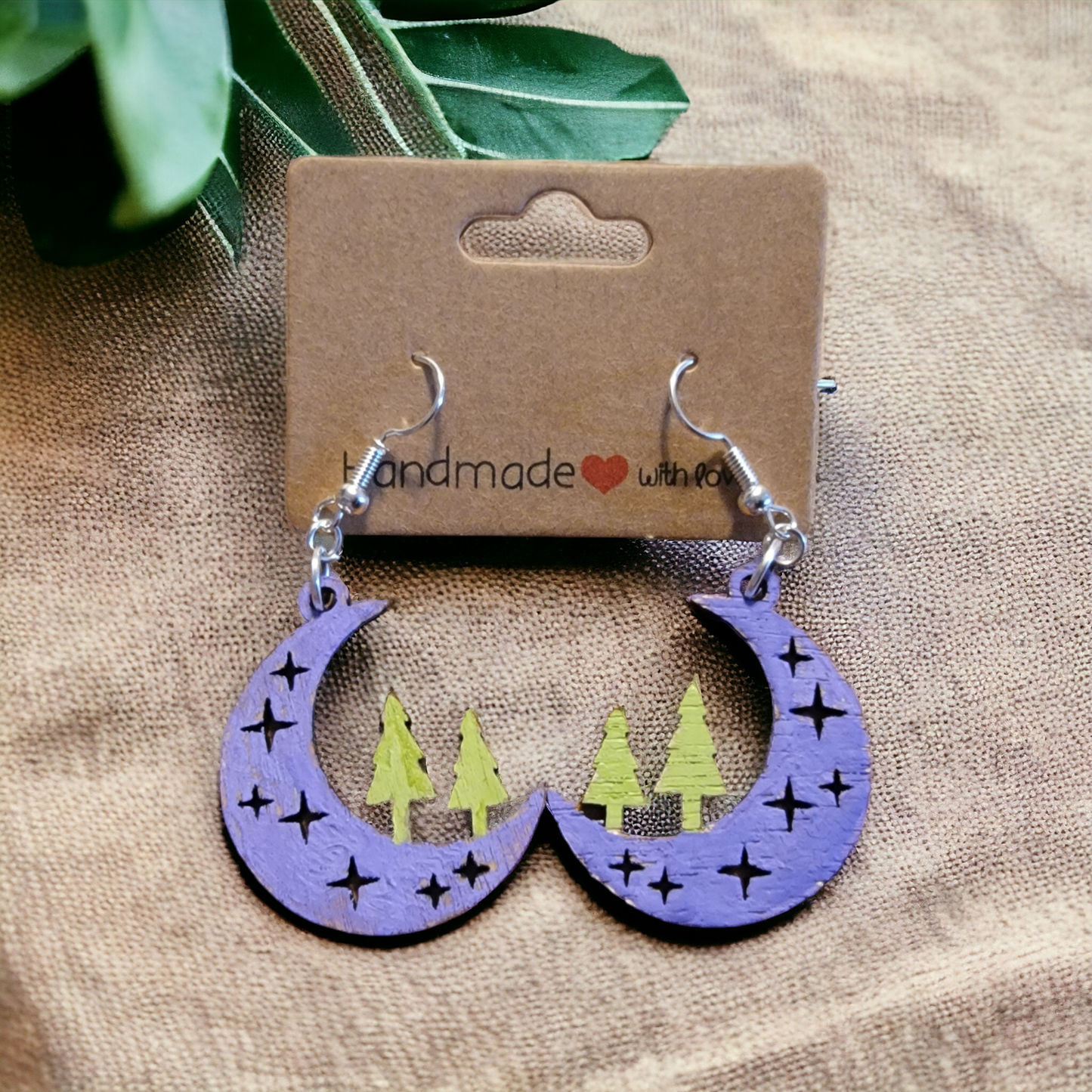 Moon, Stars, and Trees Earrings