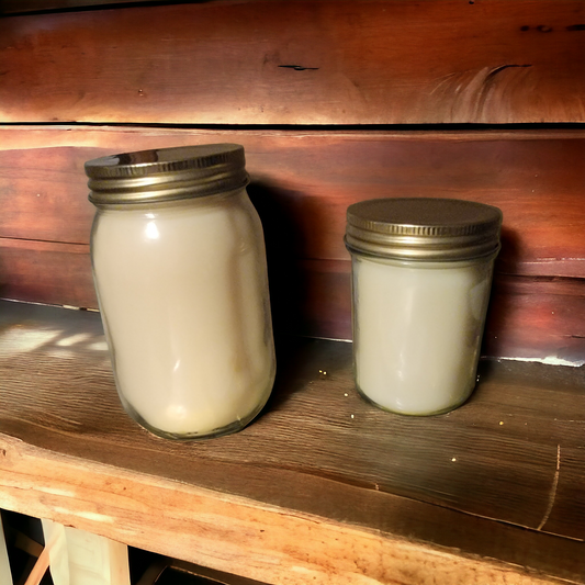 8oz and 16oz emergency soy wax candles by Bayard Candle Company