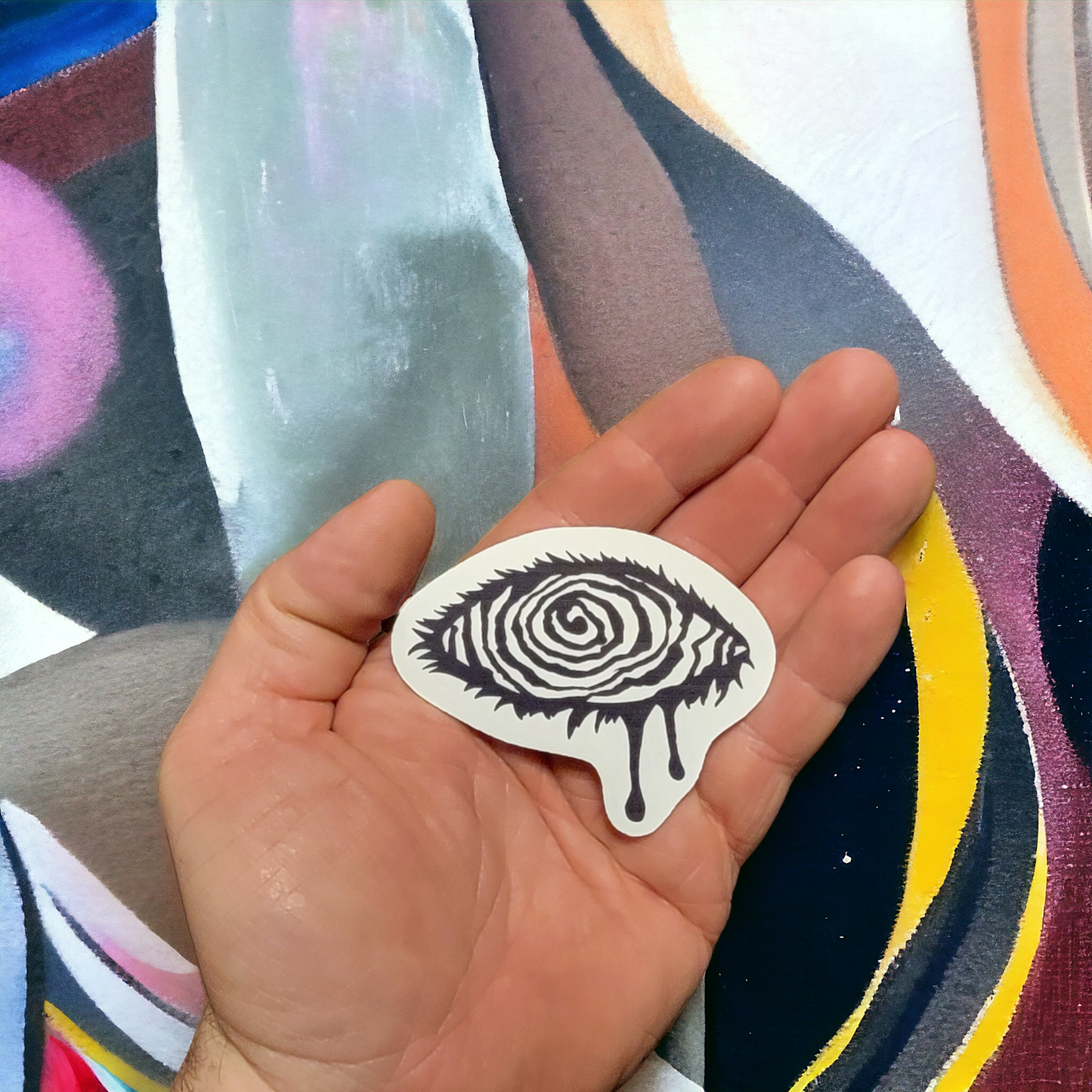 crazy hypnotic eye sticker