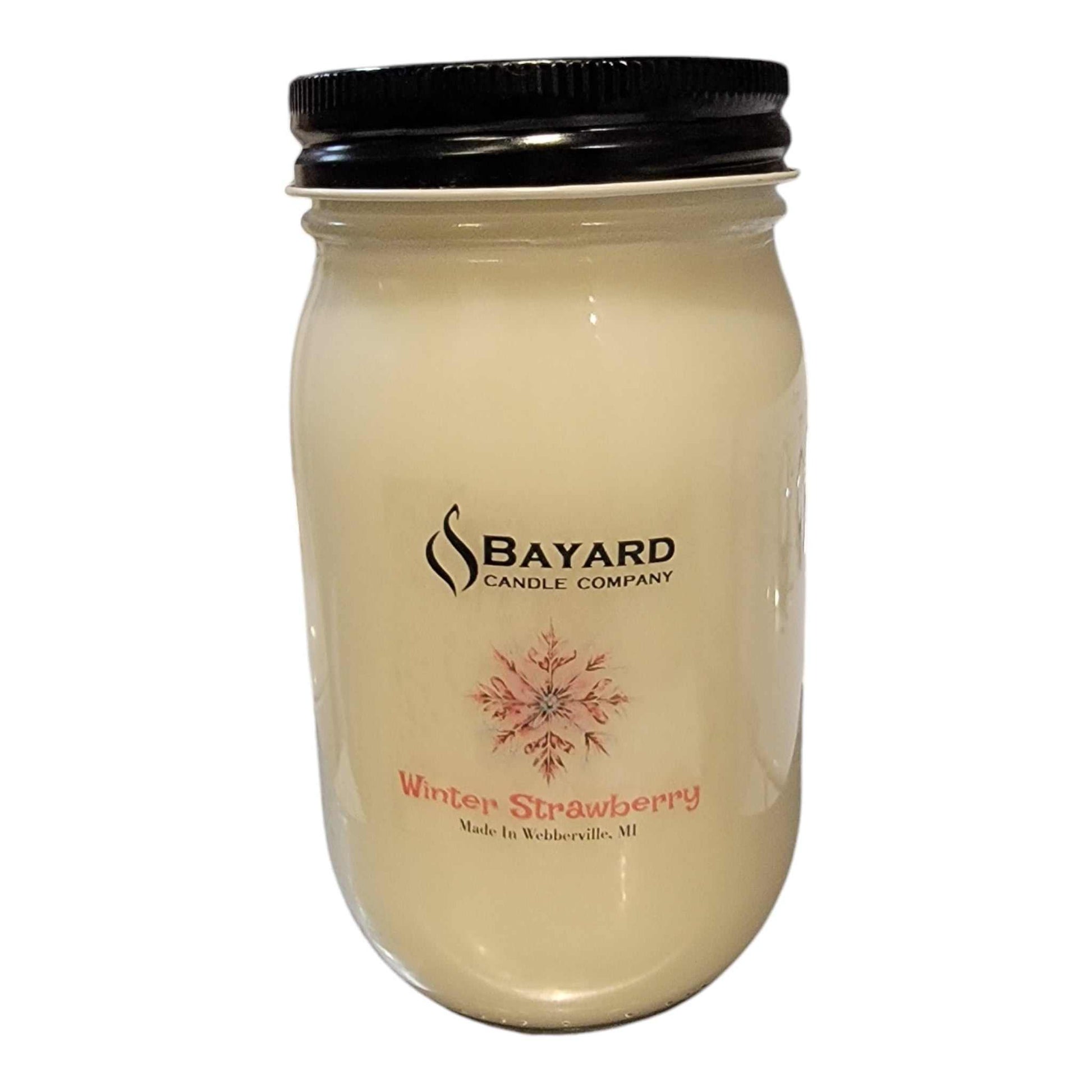 winter strawberry soy candle 16oz