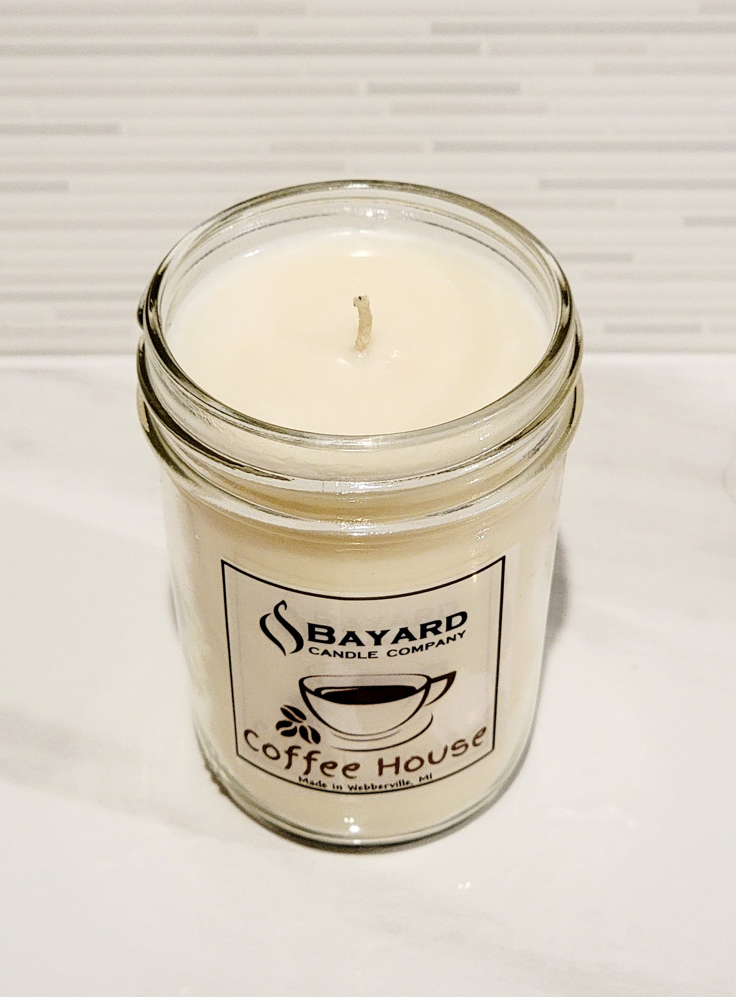 Coffee House Soy Candle 8oz top off