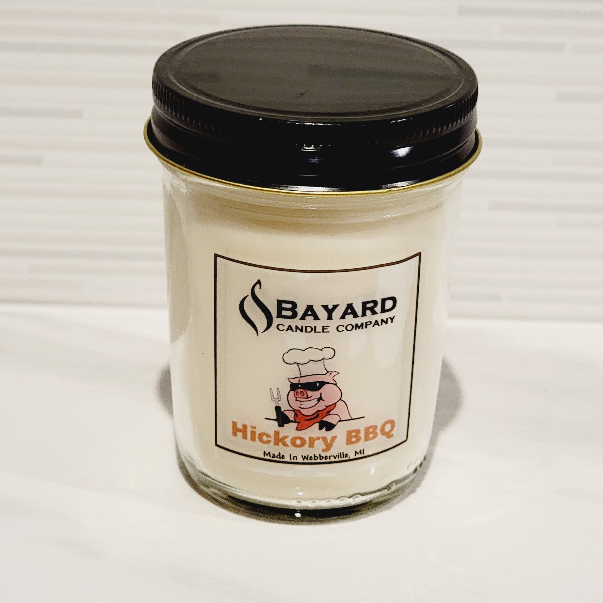 hickory bqq soy candle 8oz