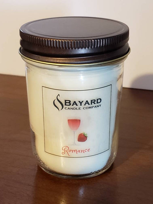 Romance Soy Candle on wood table