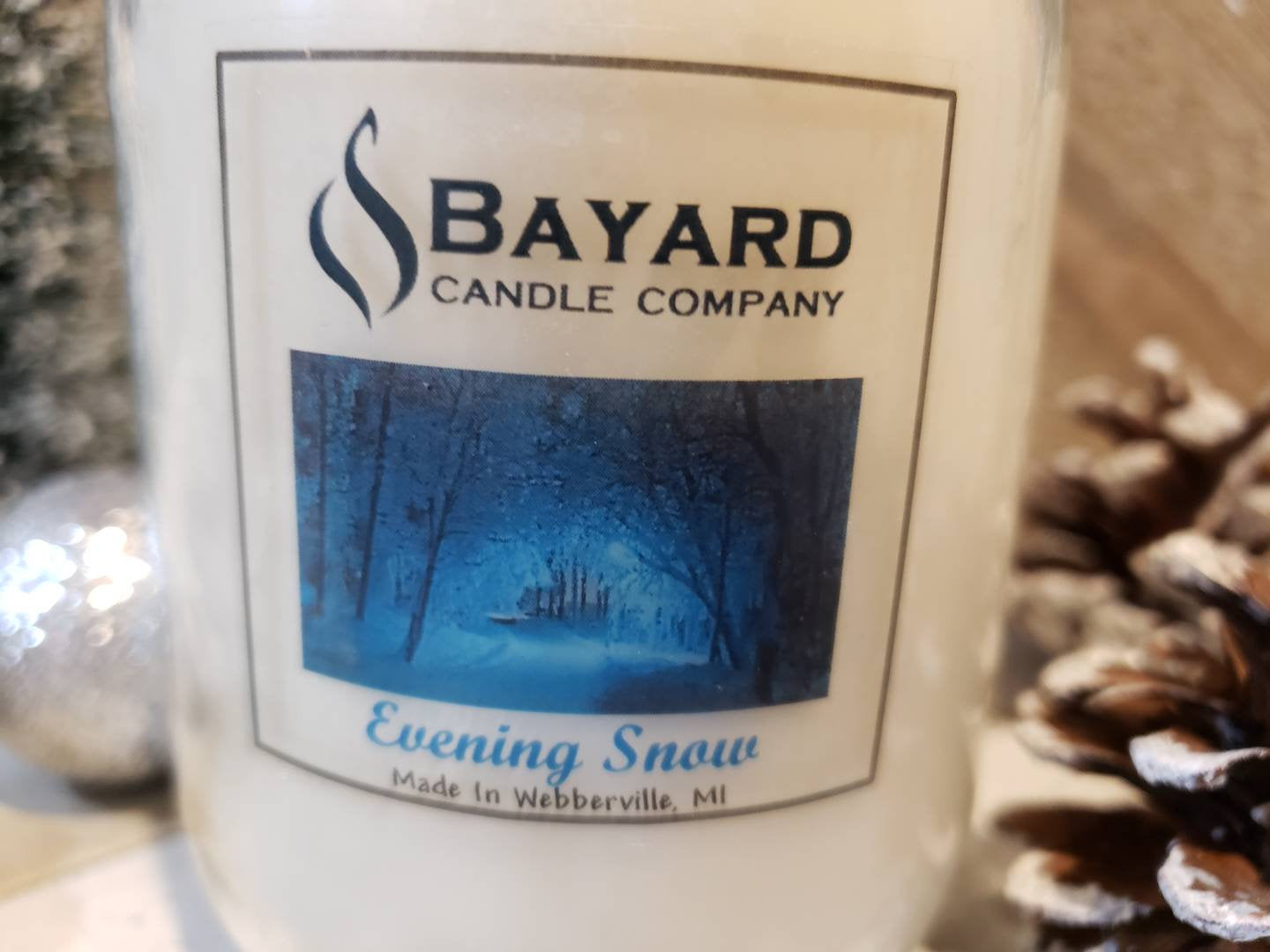 Evening Snow Soy Candle close up