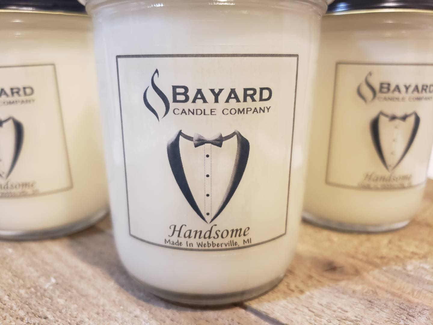 Handsome soy candle label